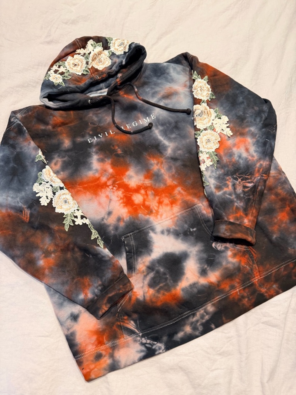 Civil Regime Black & Red Roses Hoodie